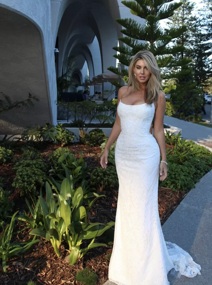 Palm ivory/ Size 14-16 - Kate Gubanyi hand-made wedding dresses